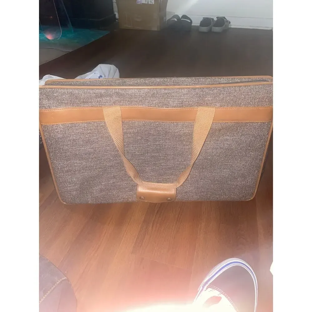 Vintage Lancaster Tweed and Leather Tote Bag